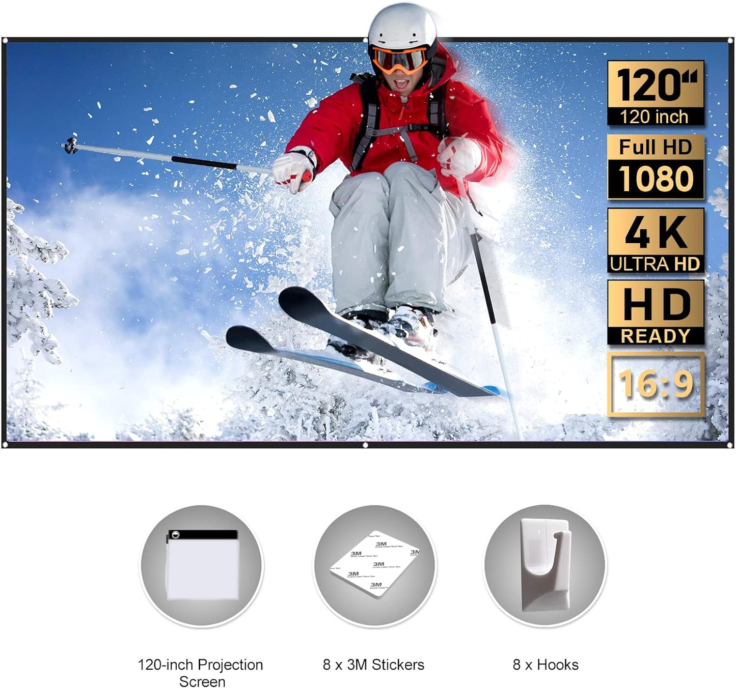 WEWATCH V51 Projector with PS07 Projector Screen