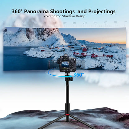WEWATCH PS201 Adjustable-Height Tripod Stand, 31" Compact Aluminum Alloy Portable Projector Stand, Selfie Stick Tripod with 360° Panorama, One-Button to Open/Close Tripod Stand for Projectors Camera