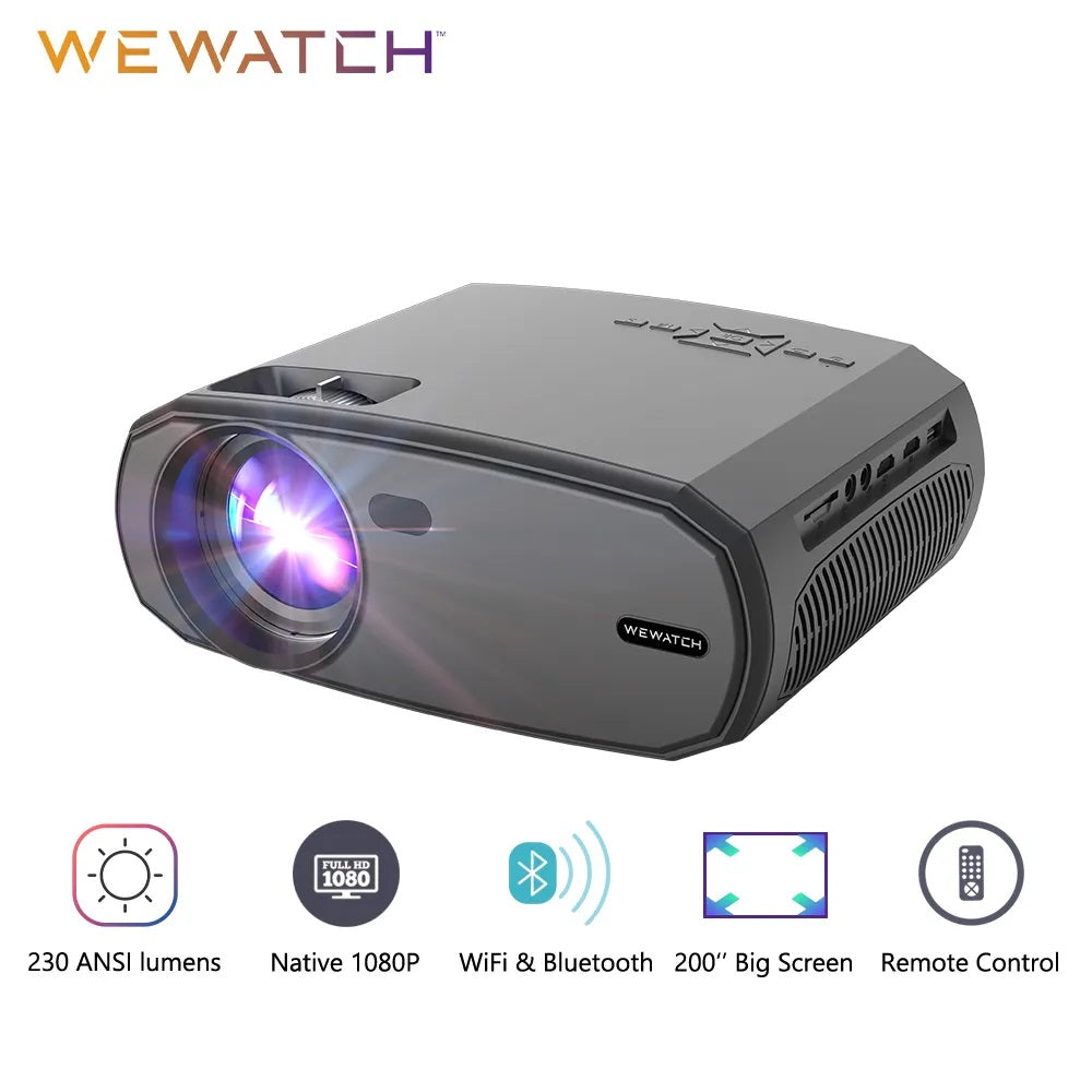 WEWATCH V50G Projector: 1080p Display 230 ANSI Lumens WiFi  Bluet