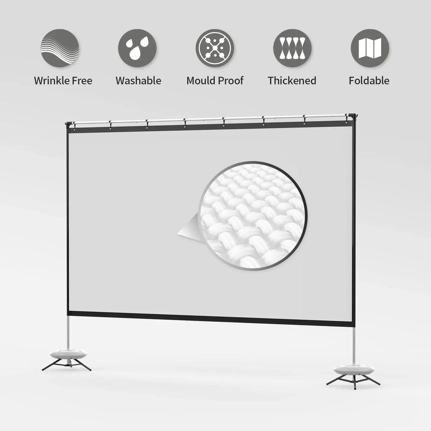 WEWATCH PS01 100" Projector Screen with Stand: 4K, Lightweight, 16:9