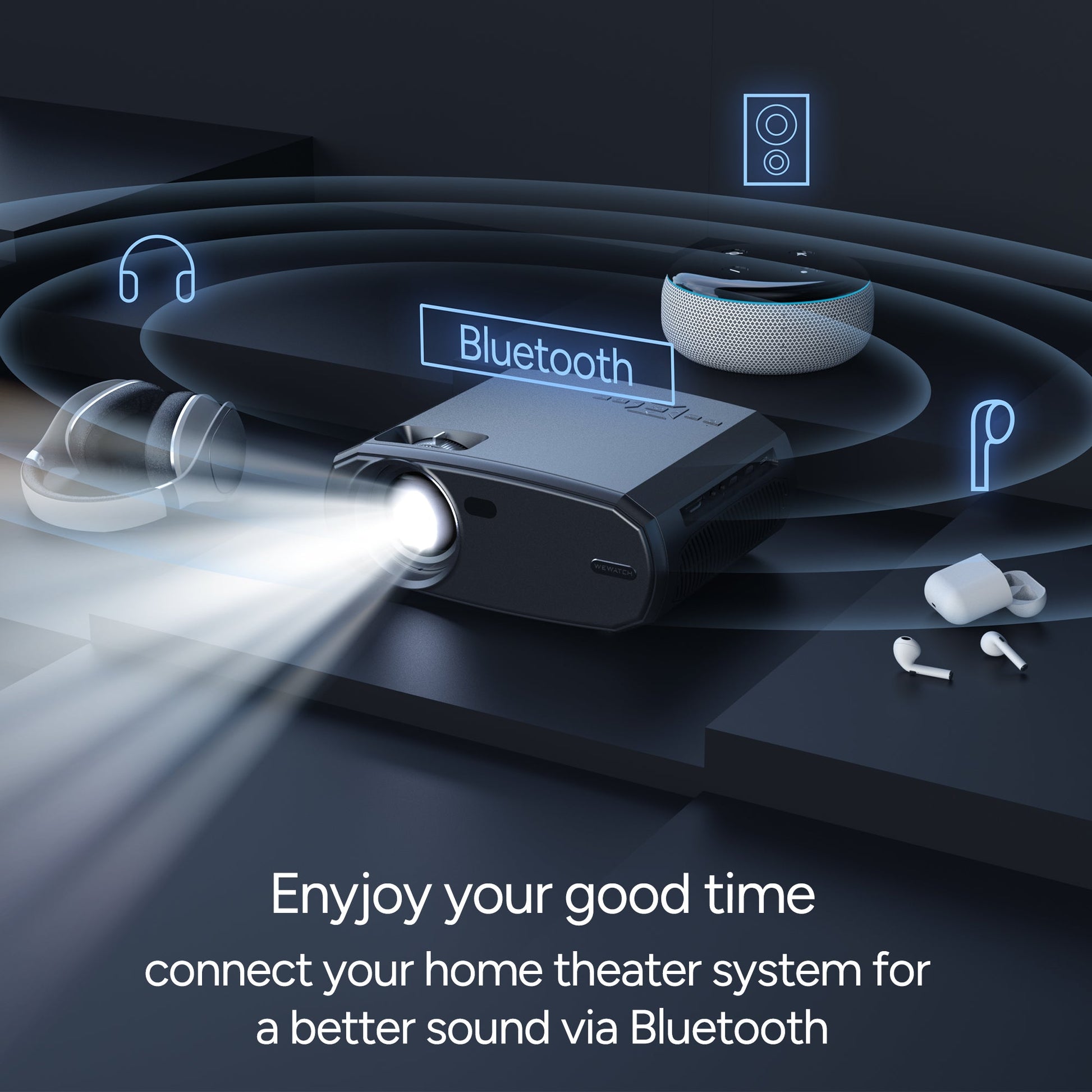 connect bluetooth surround sound to my projector