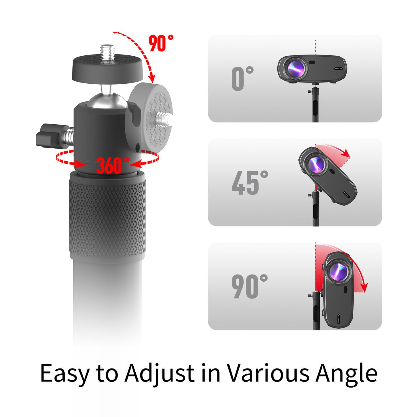 WEWATCH PS105 Suporte para projetor de teto com parafuso universal de 1/4" para todos os projetores