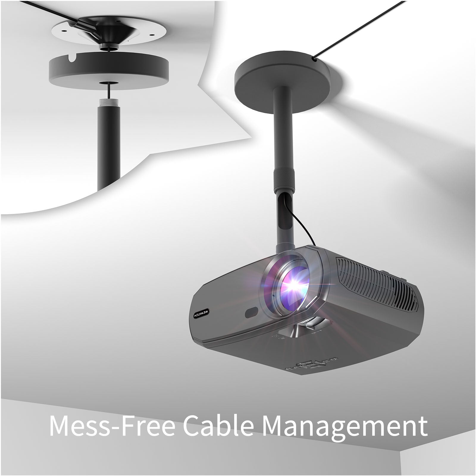 Ceiling Mount Projector Cable Management | Shelly Lighting