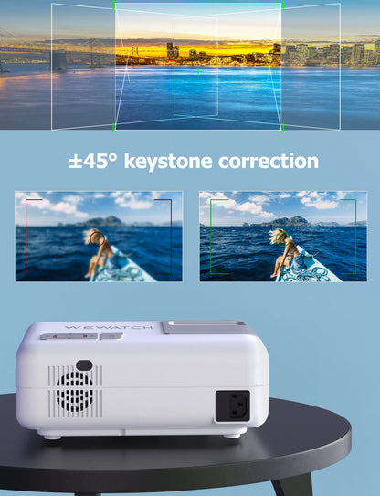 WEWATCH V53S Projector: 350 ANSI, 1080P Native, 4K Support, WiFi-6, Bluetooth 5.0