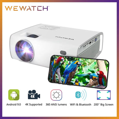 WEWATCH S1 Projector: Native 1080p, 4K Support, 360 Lumens, Netflix, WiFi & More