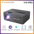 Projetor WEWATCH V10 Pro: 150 ANSI Lumens, 1080P nativo, tela de 200 polegadas, alto-falante Bluetooth