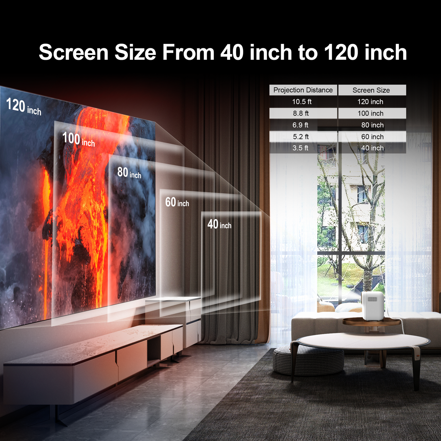 [Refurbished]Wi-Fi  Native 1080p Mini Portable Projector- V30SE