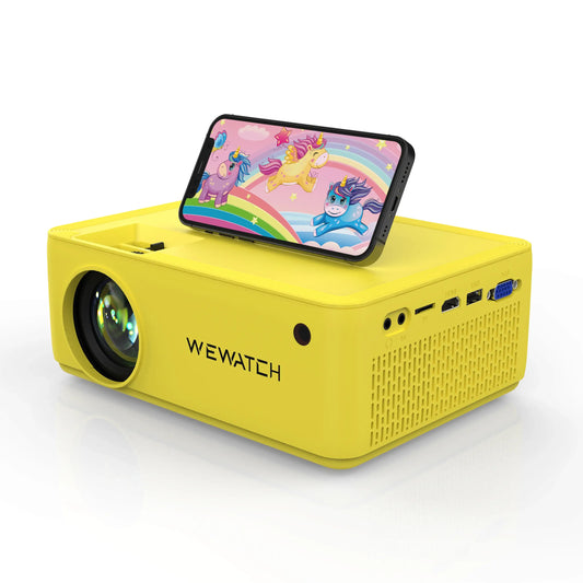 WEWATCH V10 Projector: Compact & Lightweight | 1280x720 | 100 ANSI Lumens | WiFi, Bluetooth