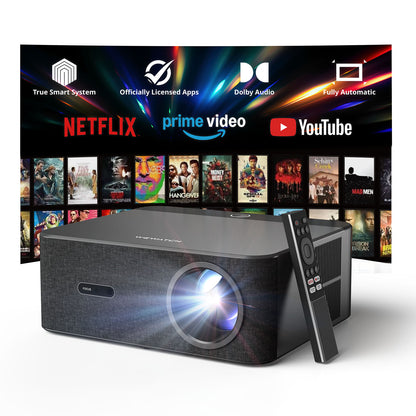 WEWATCH WP01 Heimkino-Projektor Full HD 1080P [Netflix & Dolby Atmos] 700 ISO-Lumen WiFi/Bluetooth 5.0 | 4D Keystone & Autofokus | Auto-Ausrichtung/Hinderniserkennung, Smart Beamer für Indoor/Outdoor