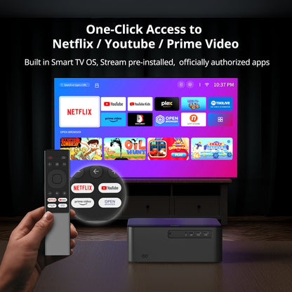 WEWATCH WP01 Heimkino-Projektor Full HD 1080P [Netflix & Dolby Atmos] 700 ISO-Lumen WiFi/Bluetooth 5.0 | 4D Keystone & Autofokus | Auto-Ausrichtung/Hinderniserkennung, Smart Beamer für Indoor/Outdoor
