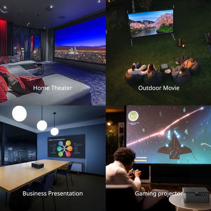 WEWATCH WP01 Heimkino-Projektor Full HD 1080P [Netflix & Dolby Atmos] 700 ISO-Lumen WiFi/Bluetooth 5.0 | 4D Keystone & Autofokus | Auto-Ausrichtung/Hinderniserkennung, Smart Beamer für Indoor/Outdoor