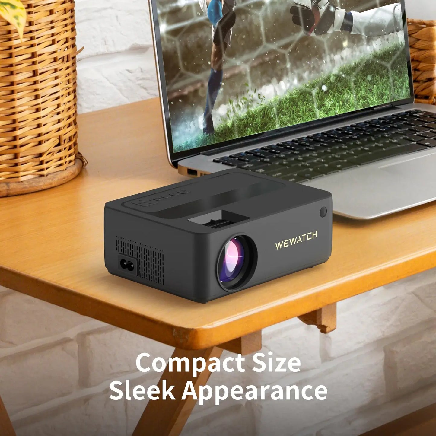 WEWATCH V10 Pro Projector: 150 ANSI Lumens, Native 1080P, 200-inch Screen, Bluetooth Speaker