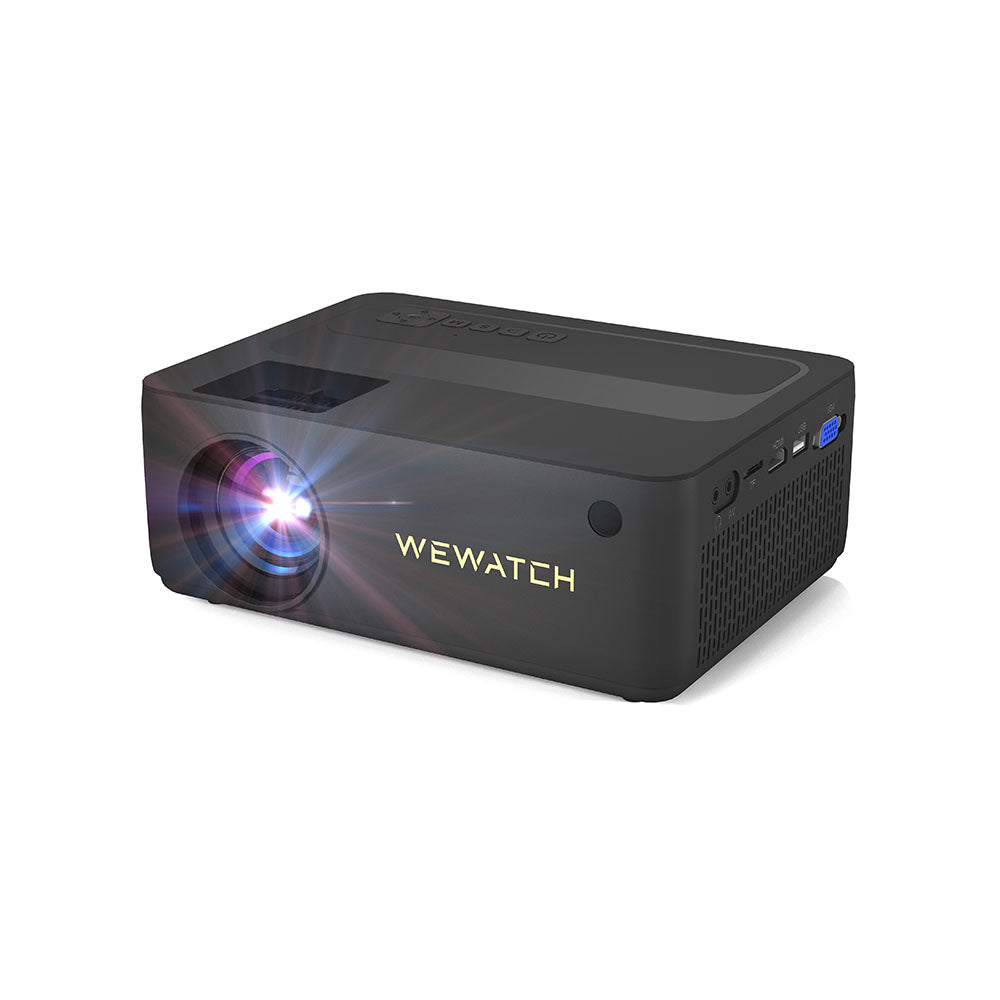 Projetor WEWATCH V10 Pro: 150 ANSI Lumens, 1080P nativo, tela de 200 polegadas, alto-falante Bluetooth