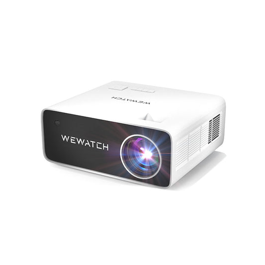 Projetor WEWATCH V51P: 1080P, 400 ANSI Lumens, ruído branco, alto-falante estéreo de 10W