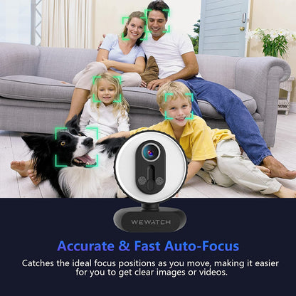 PCF3 2MP Touch Control LED Light Full HD 30FPS Webcam