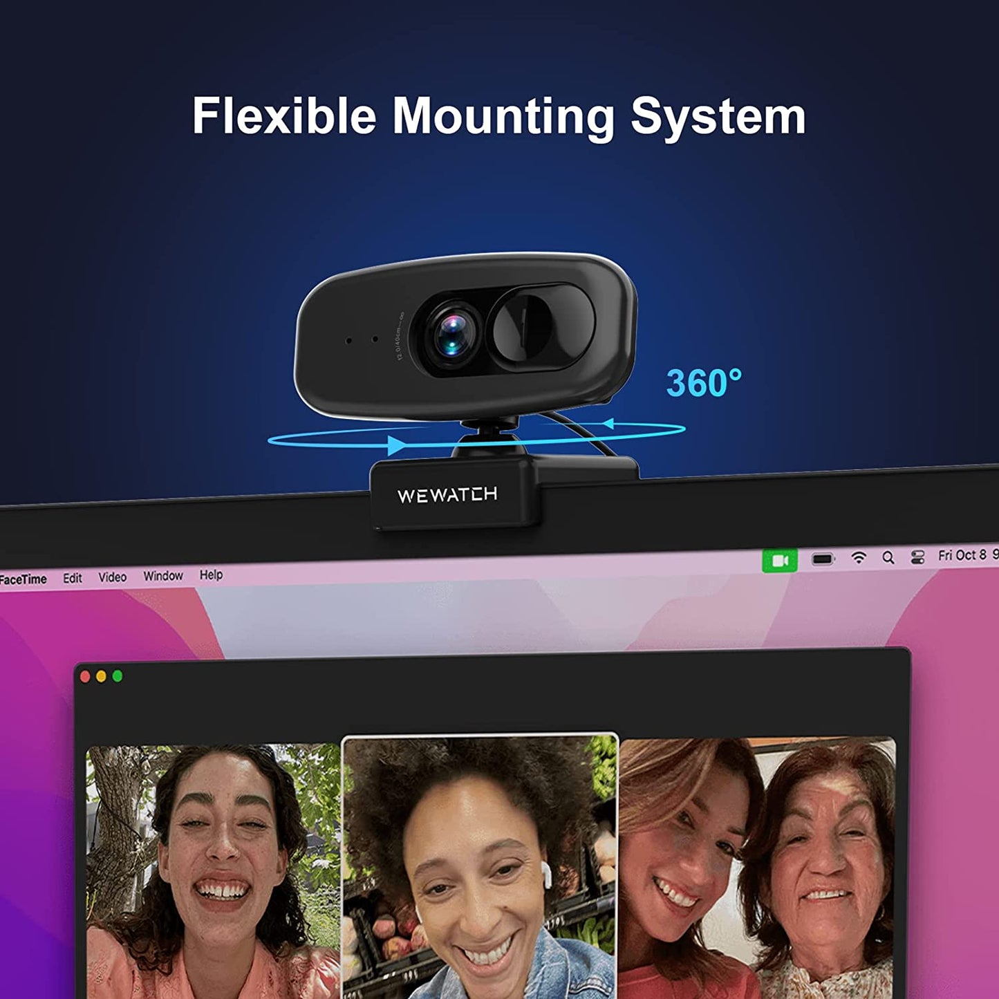 Caméra Web en streaming PCF1 FHD 1080P 30FPS avec obturateur de confidentialité