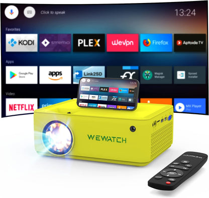 WEWATCH V10 Projector: Compact & Lightweight | 1280x720 | 100 ANSI Lumens | WiFi, Bluetooth